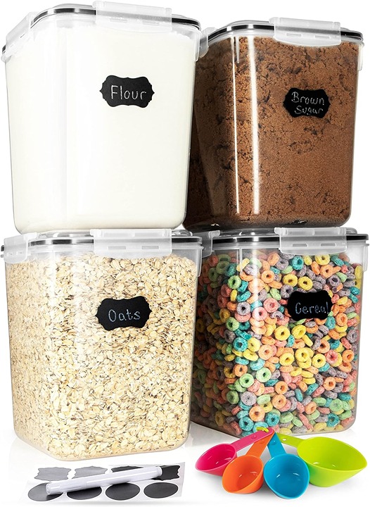 Flour Sugar Storage Containers (5.3L/4pk) Great Rice Canisters Sets