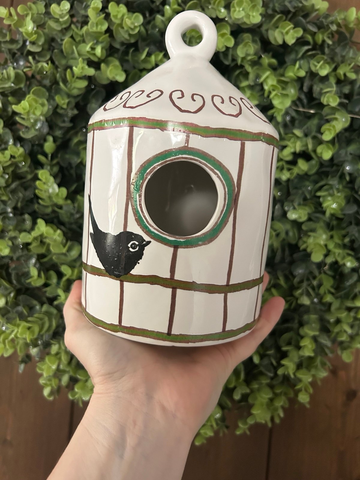 Rae Dunn style Chirp Palace birdhouse