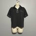 Re/Done 70s Dark Gray Polo Short Sleeve Shirt with Light Gray Piping Size S