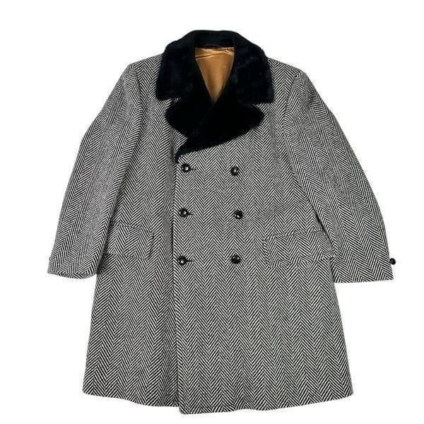 Vintage Louis Levy Clothing NYC Herringbone Fur Chillproof Coat