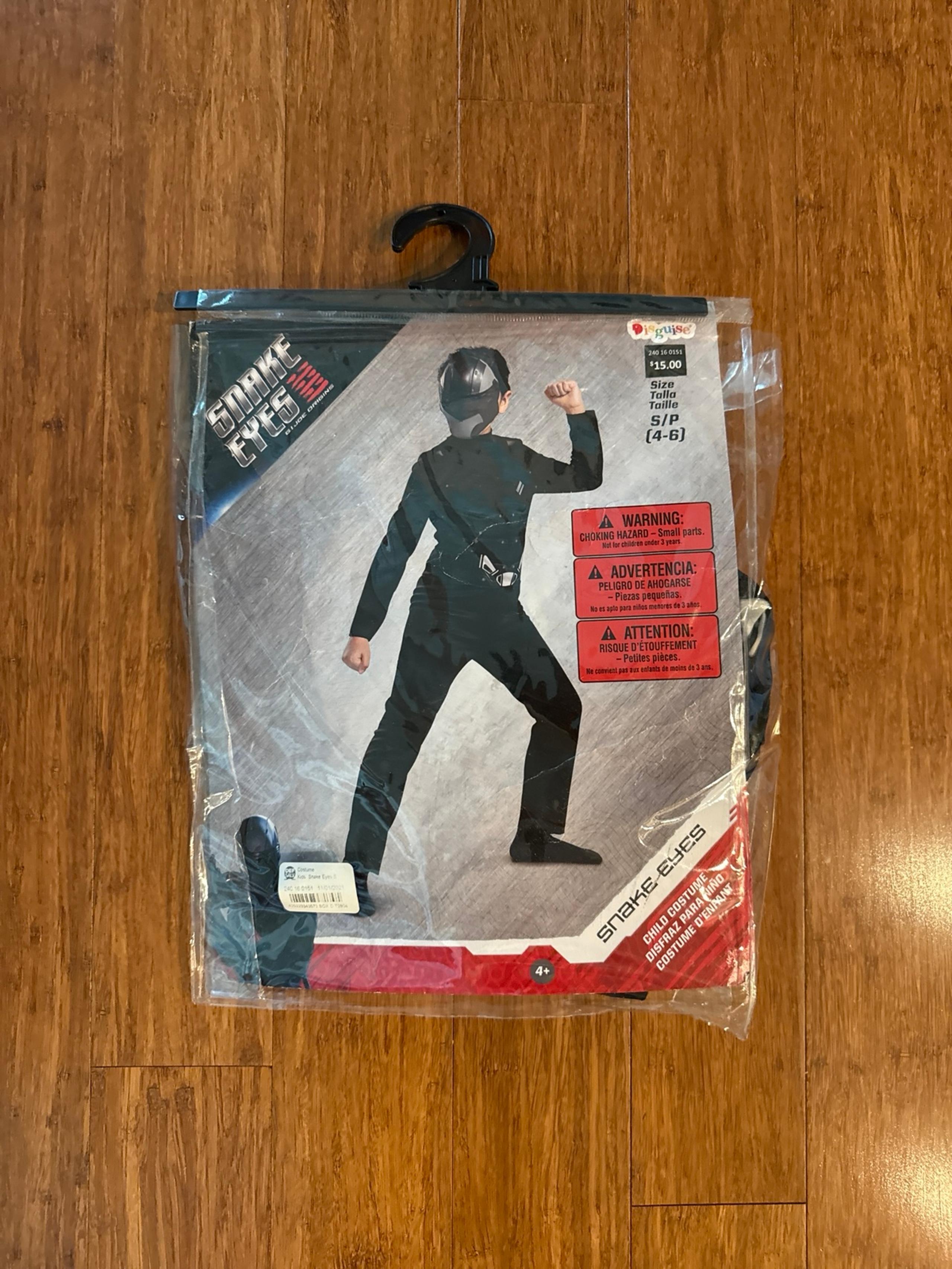 Disguise Snake Eyes GI Joe Child Costume small 4-6