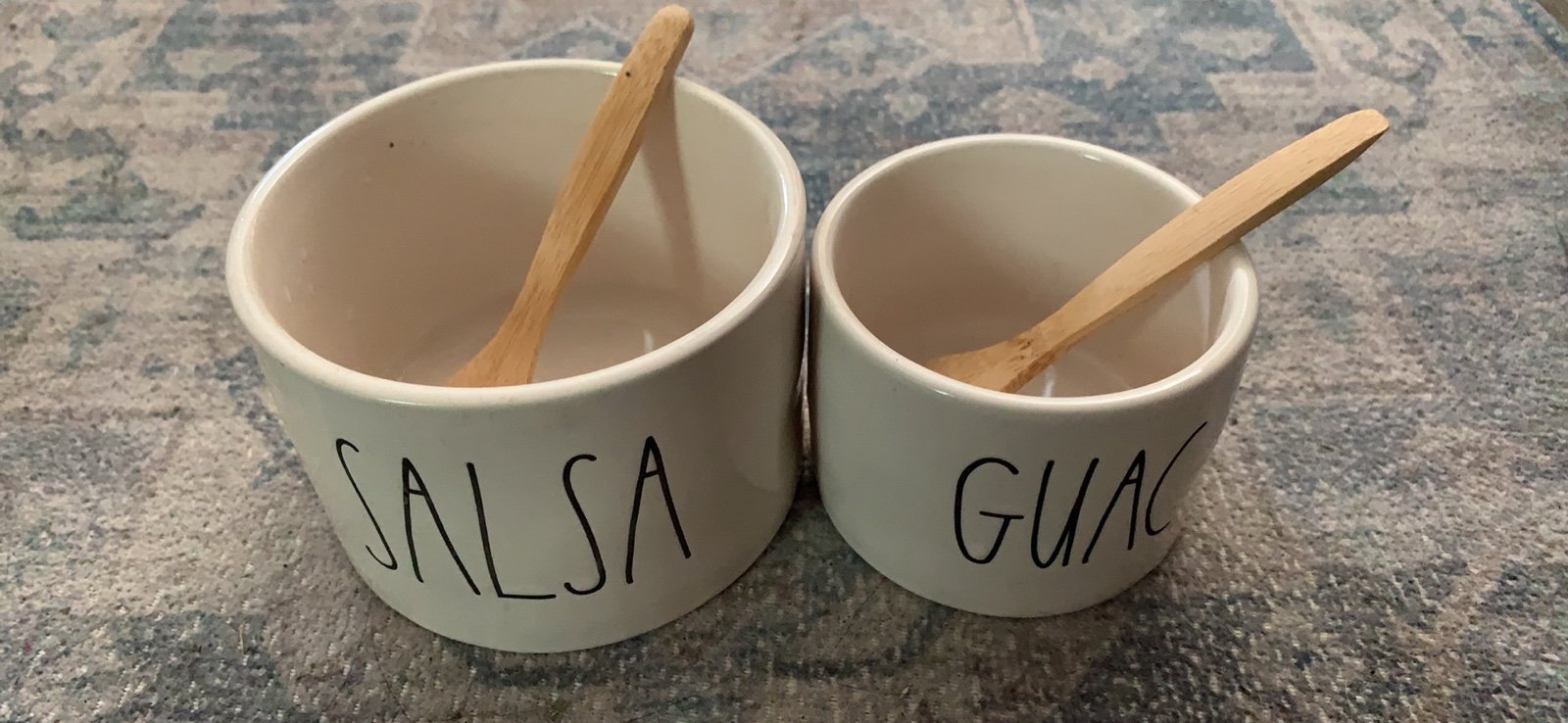 Rae Dunn salsa and guacamole