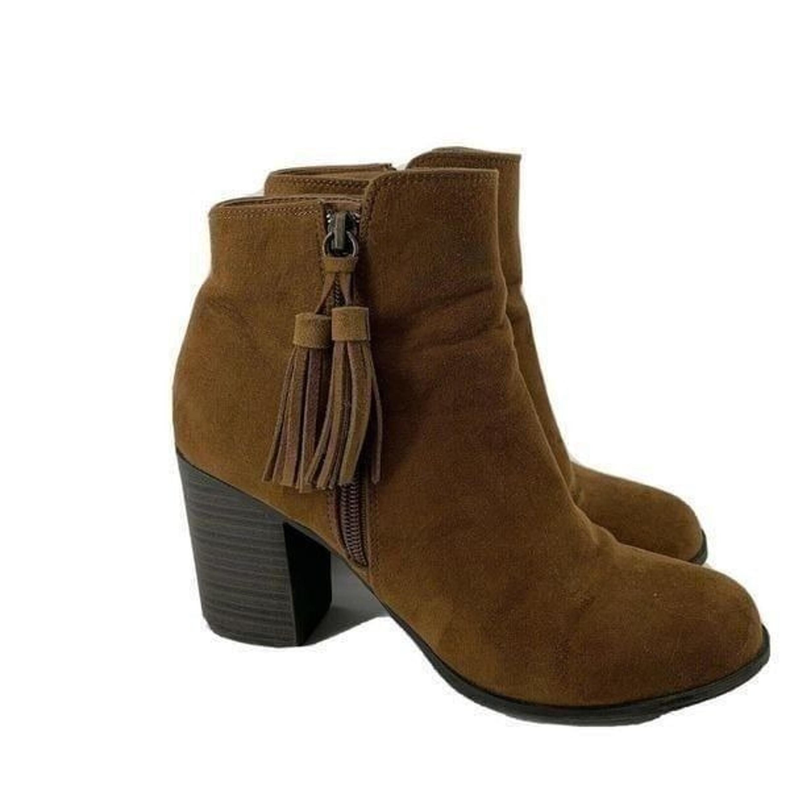 Brown Ankle Boots Tassel Detail Size 9