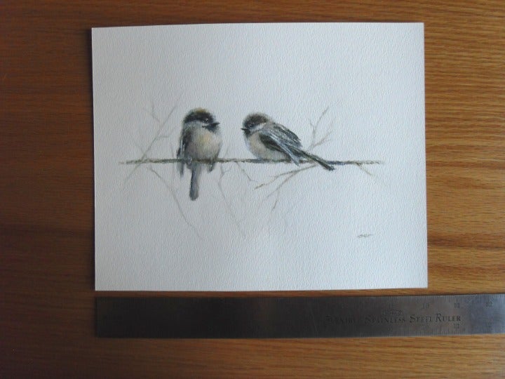 Chickadees Bird Art Original Painting