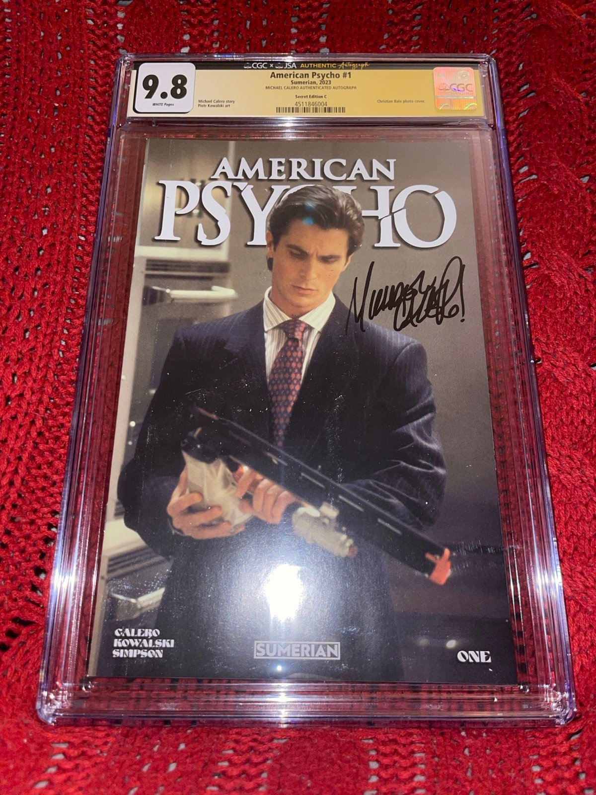 AMERICAN PSYCHO #1 CGC 9.8! SECRET COVER EDITION C 2023 PHOTO VARIANT SIGNED!
