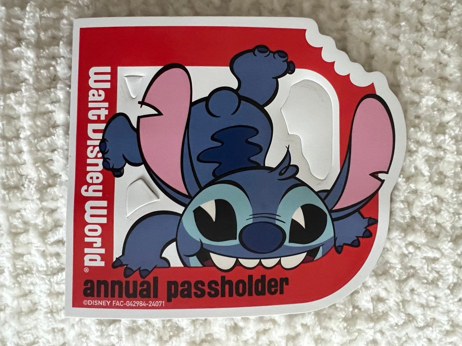 2024 Disney Parks Walt Disney World Annual Passholder Stitch Magnet