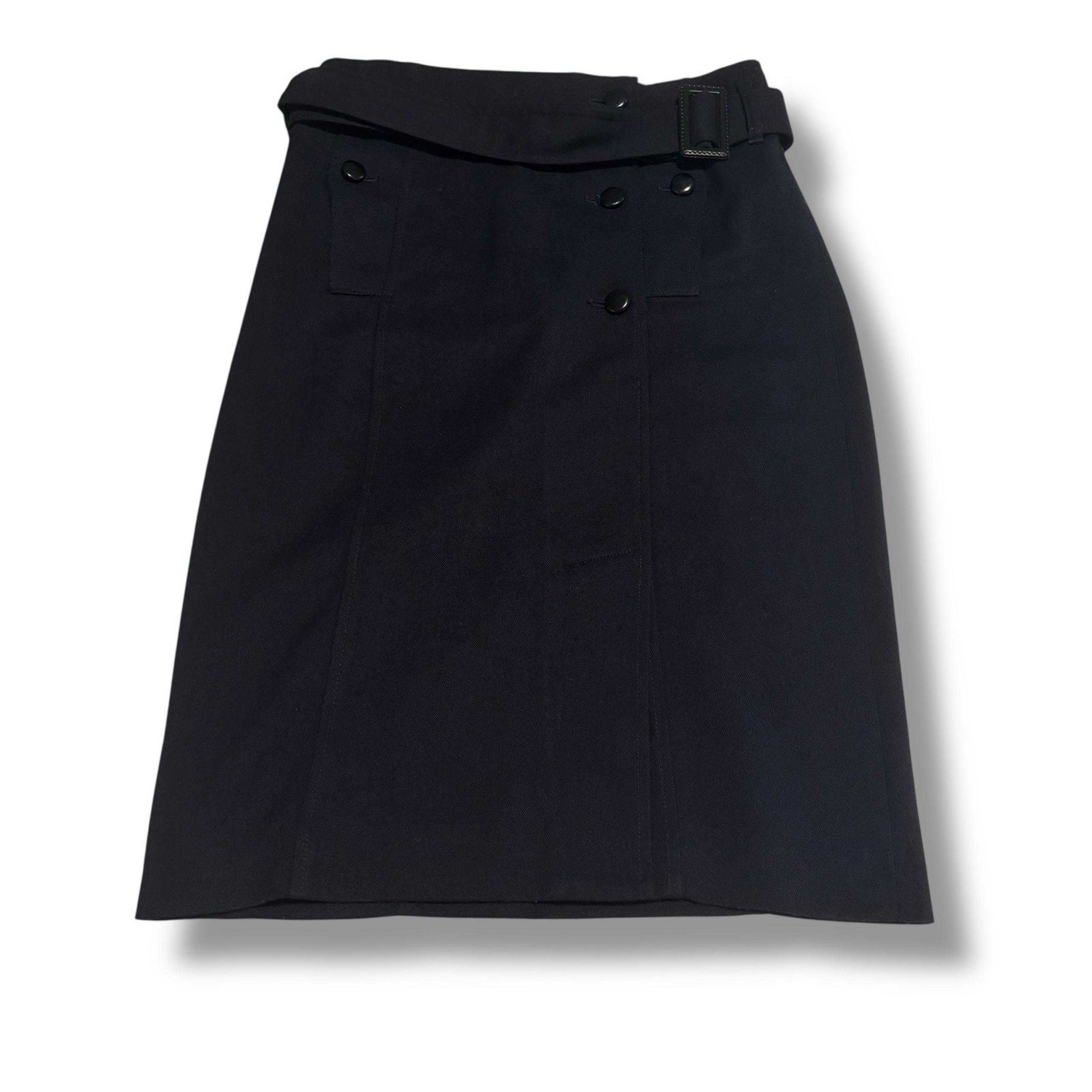 Anthropologie Cartonnier Women's A Line Skirt With Belt Navy Size 2 - 27 x 24.5