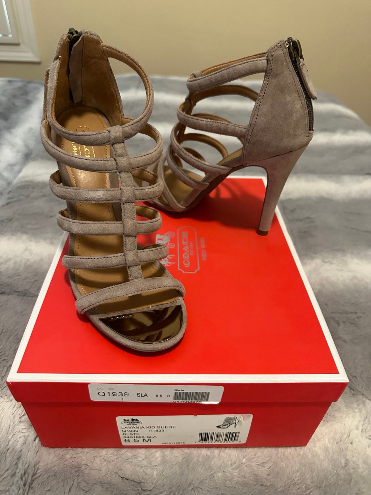 Coach Lavania Suede Cage Style Heels in Size 6.5