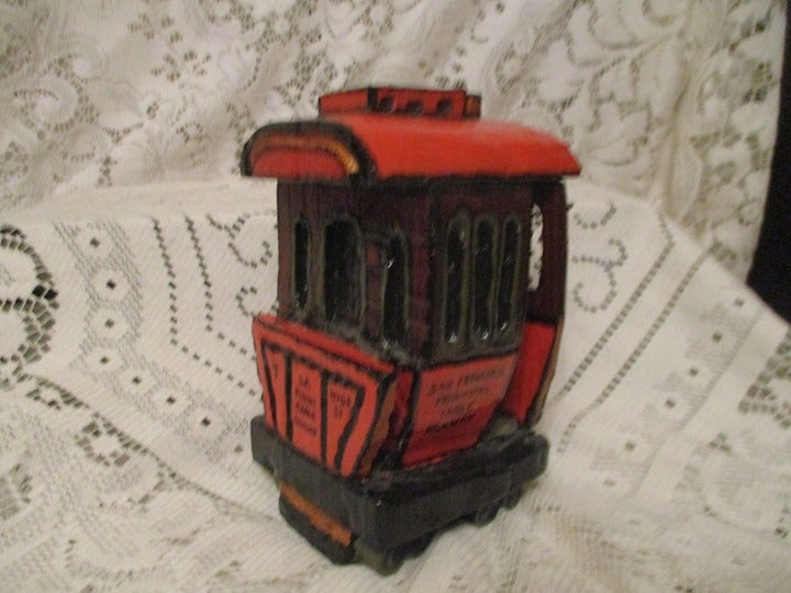vintage hand carved and painted San Francisco Municipal Cable Railway car #7