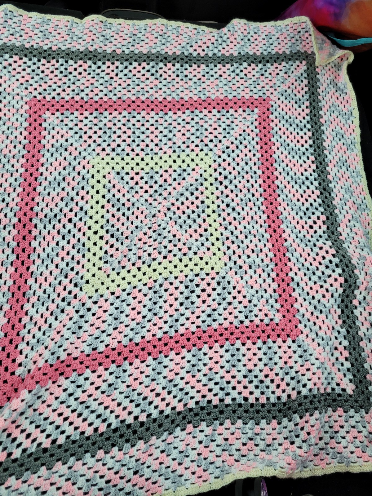 Handmade Crochet Granny Square Throw Blanket