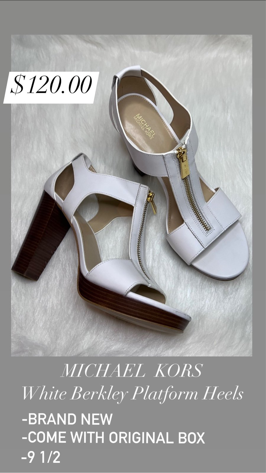 Michael Kors White Berkeley Platform Heels