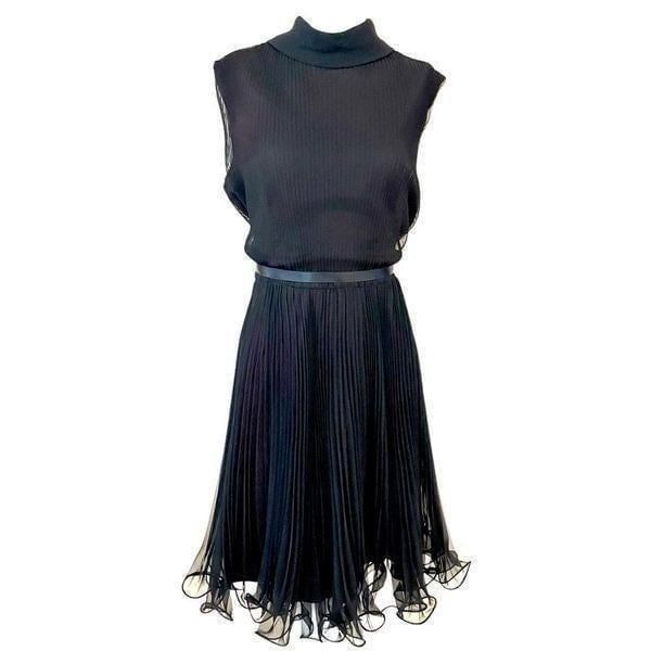 Vintage Miss Elliette Pleated Chiffon Cocktail Dress