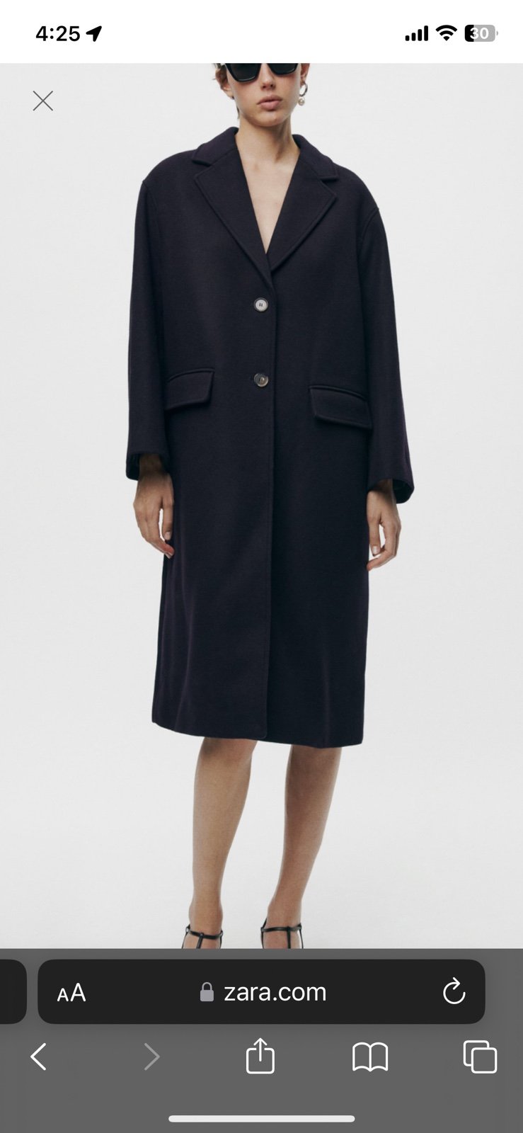 New Zara Wool Coat S