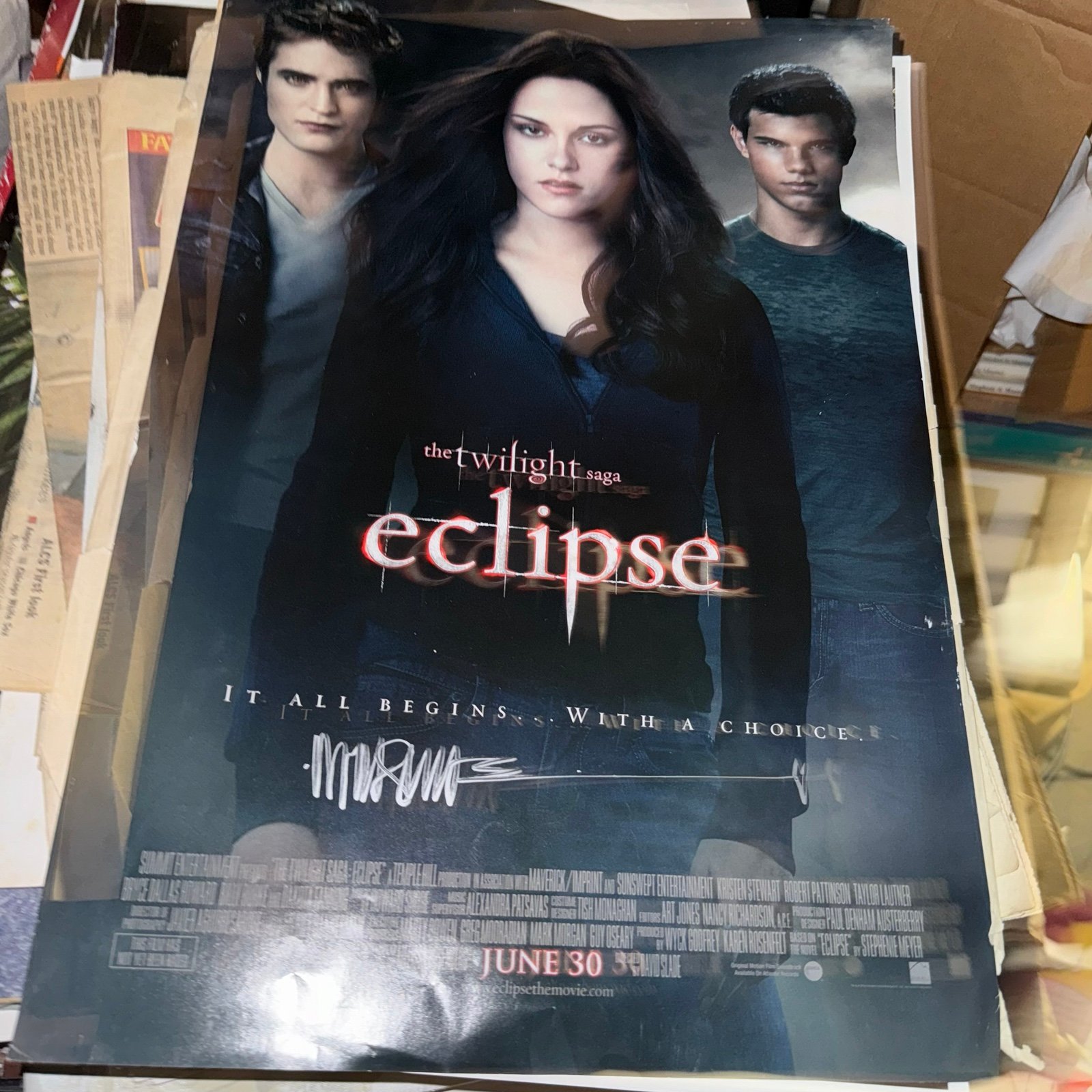 ECLIPSE 11X17 MOVIE POSTER SIGNED DAVID SLADE