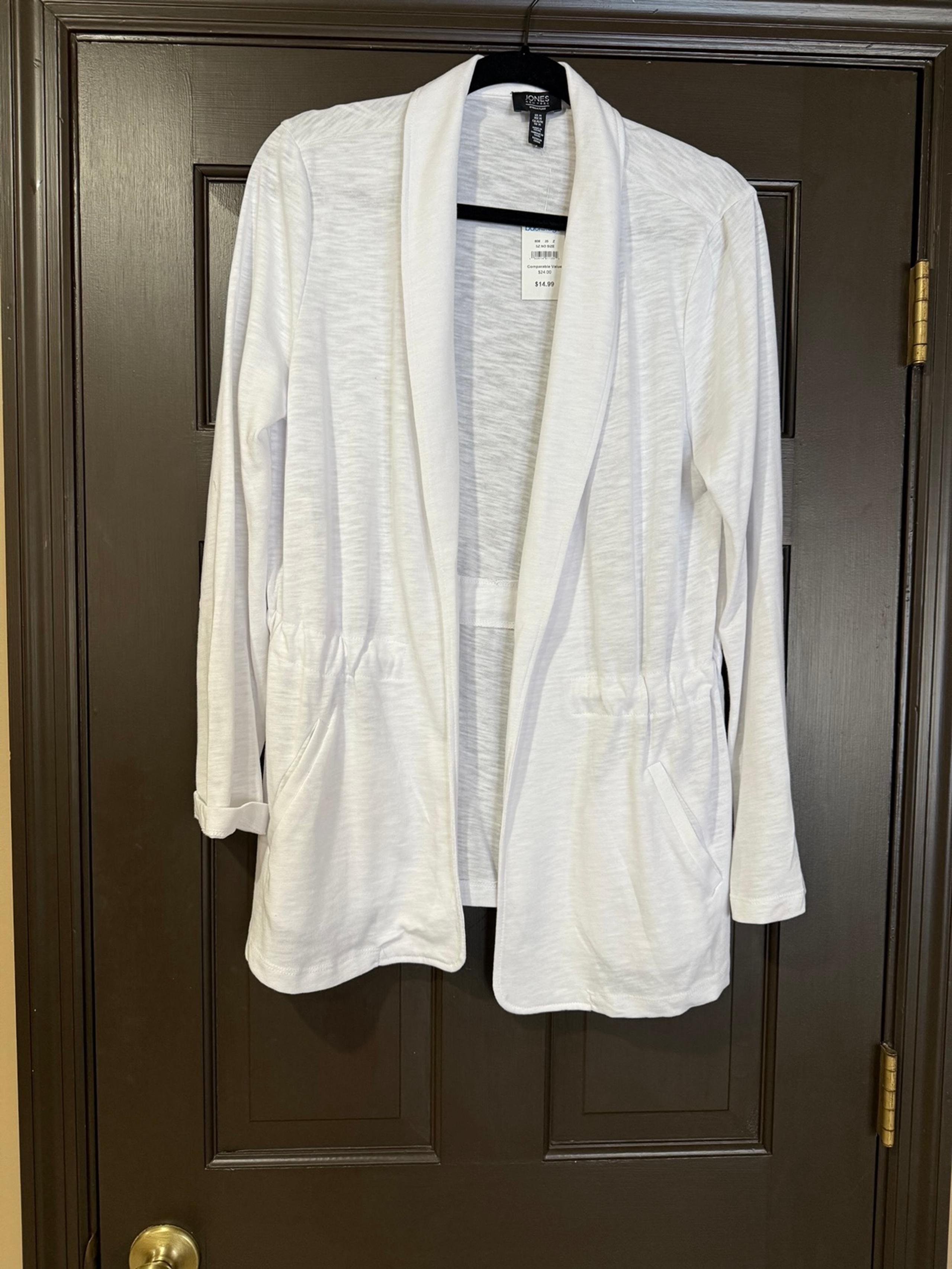 Jones New York Lightweight Jacket Wrap Open Front Size M—NEW