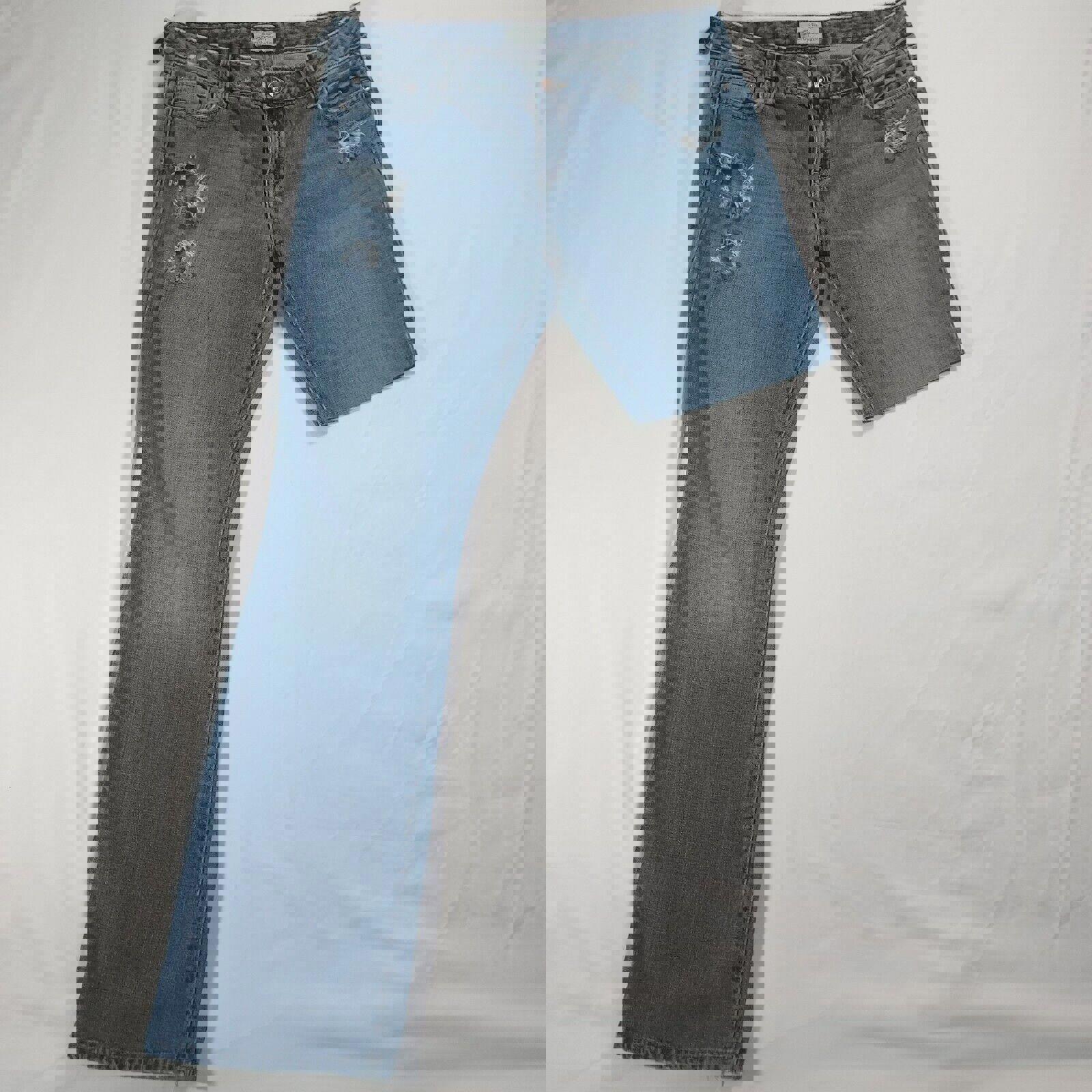 One-Leg Denim Pants HOT On-Trend Design Size 9/10 Bootcut Customized Jeans