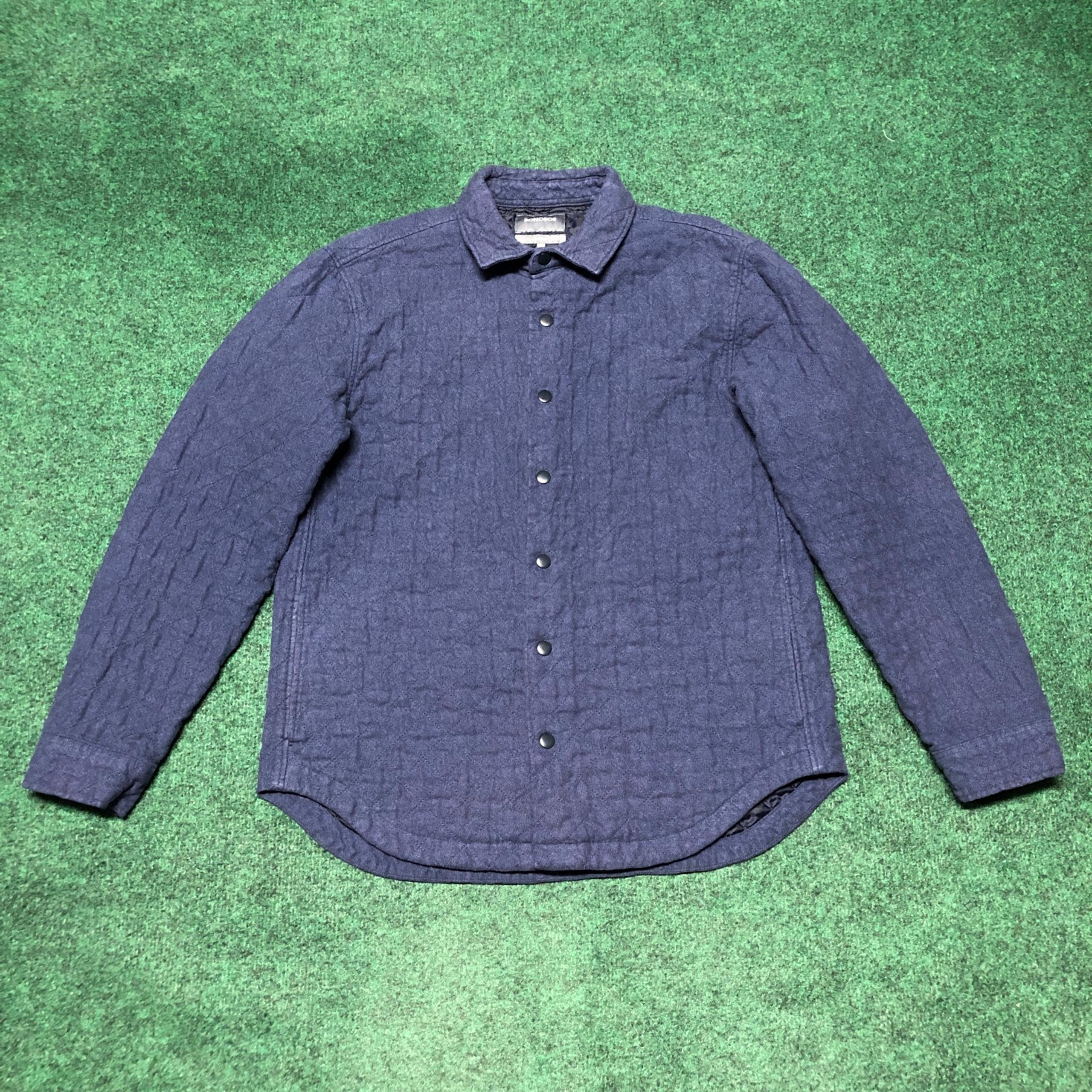 Bonobos Quilted Jacket Slim Fit Men’s Size L Navy Blue Snap Button Shacket