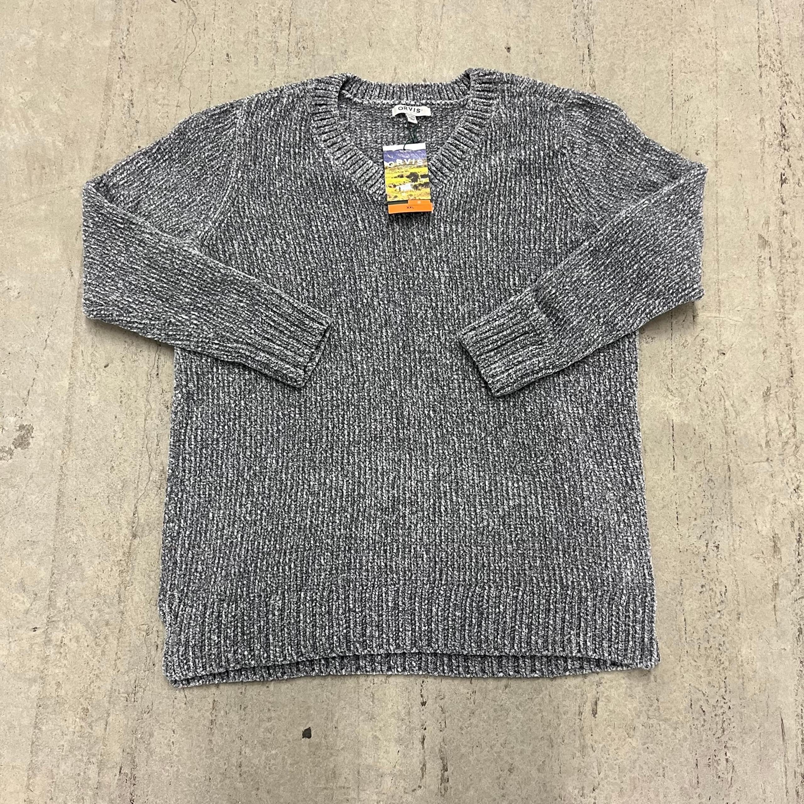 XXL V-neck Sweater Marled Phantom Gray NWT - Orvis
