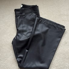 Maeve black faux leather pants
