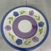 Gibson Mix n Match BELLA Blue Lavender Flower Band Stoneware Dinner Plates Set 3
