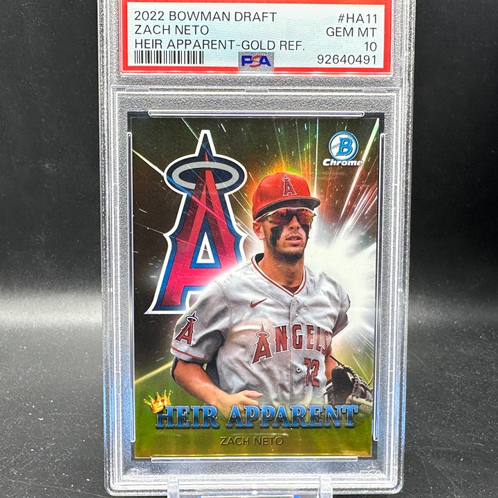 Zach Neto Rookie Heir Apparent Draft Gold /50 PSA 10 2022 Bowman Draft Angels
