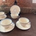 Antique Royal Doulton The Durham Discontinued 1936 5 Set Cup & Saucer's Setting