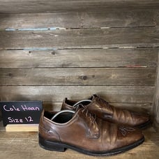 Mens Cole Haan Brown Leather Brogue Oxford Dress Shoes Size 12 M GUC