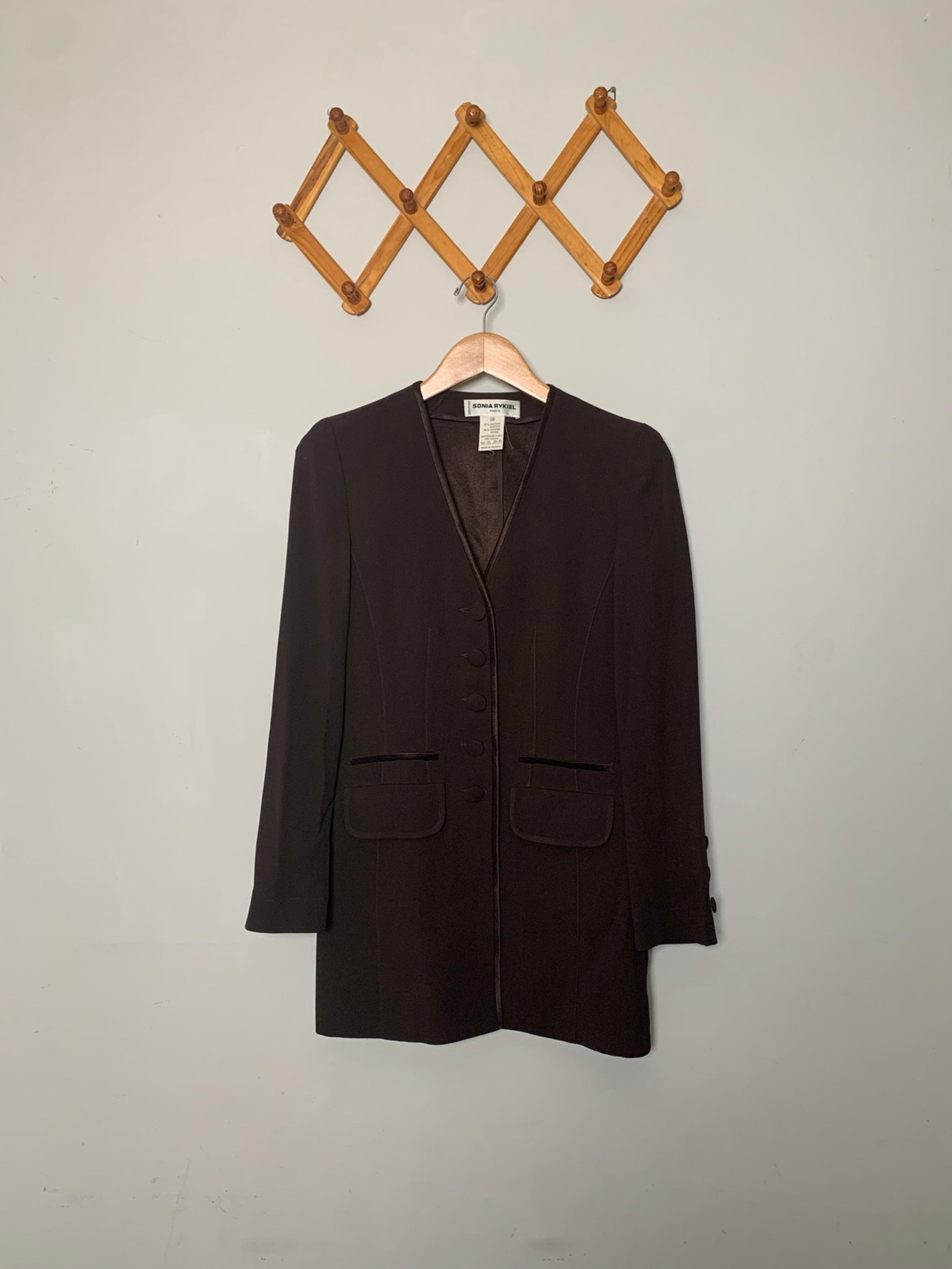 Vintage Sonia Rykiel Brown Long Suit Blazer SZ 38