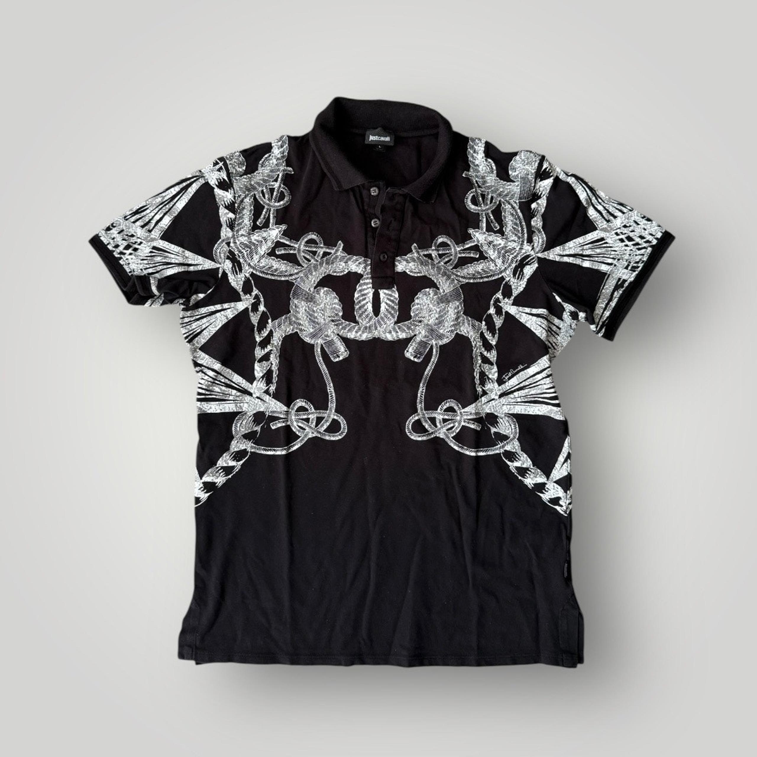 Authentic Just Cavalli Black Polo sz L