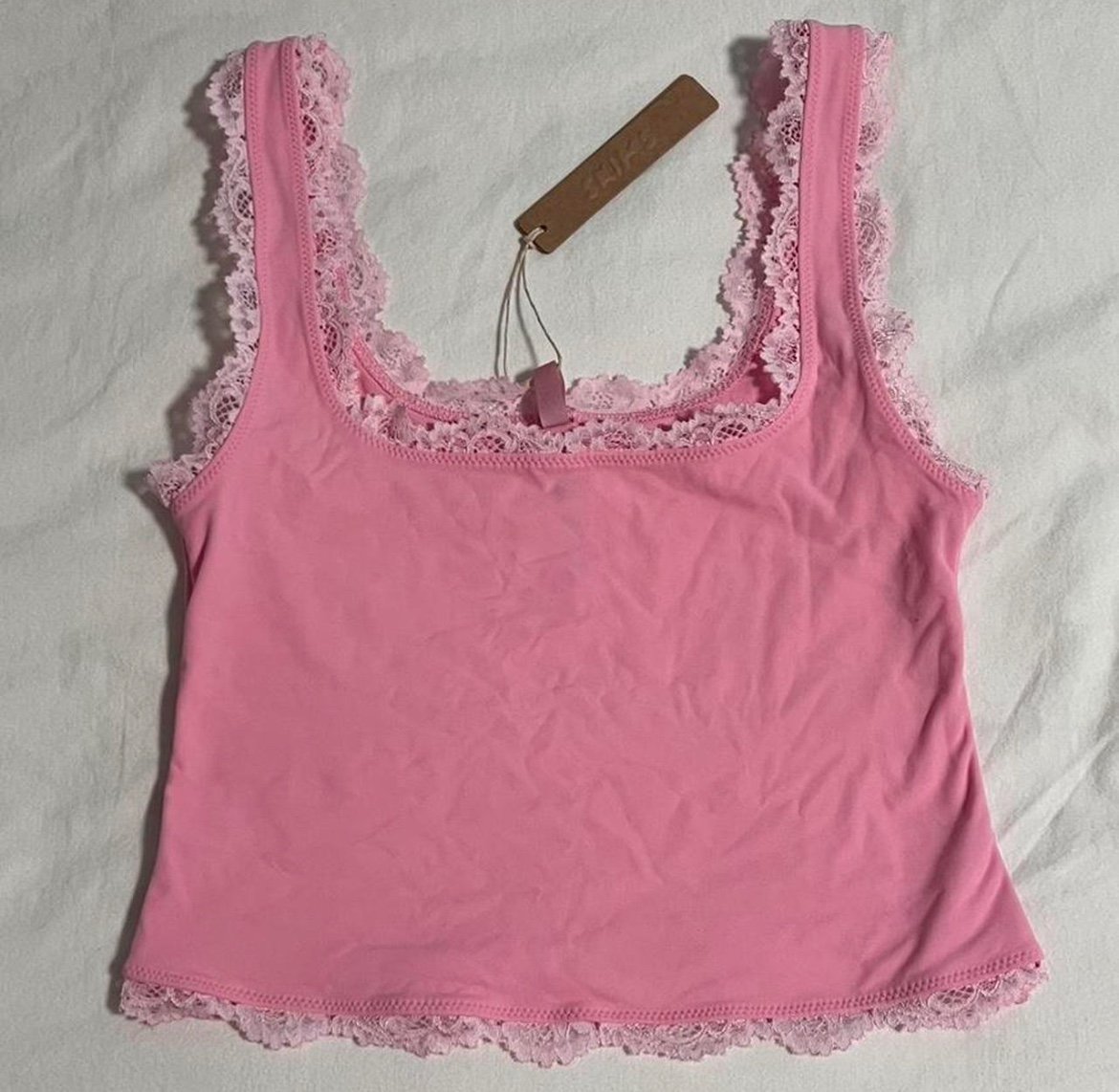 Skims Fits Everybody Bubblegum Lace Tank