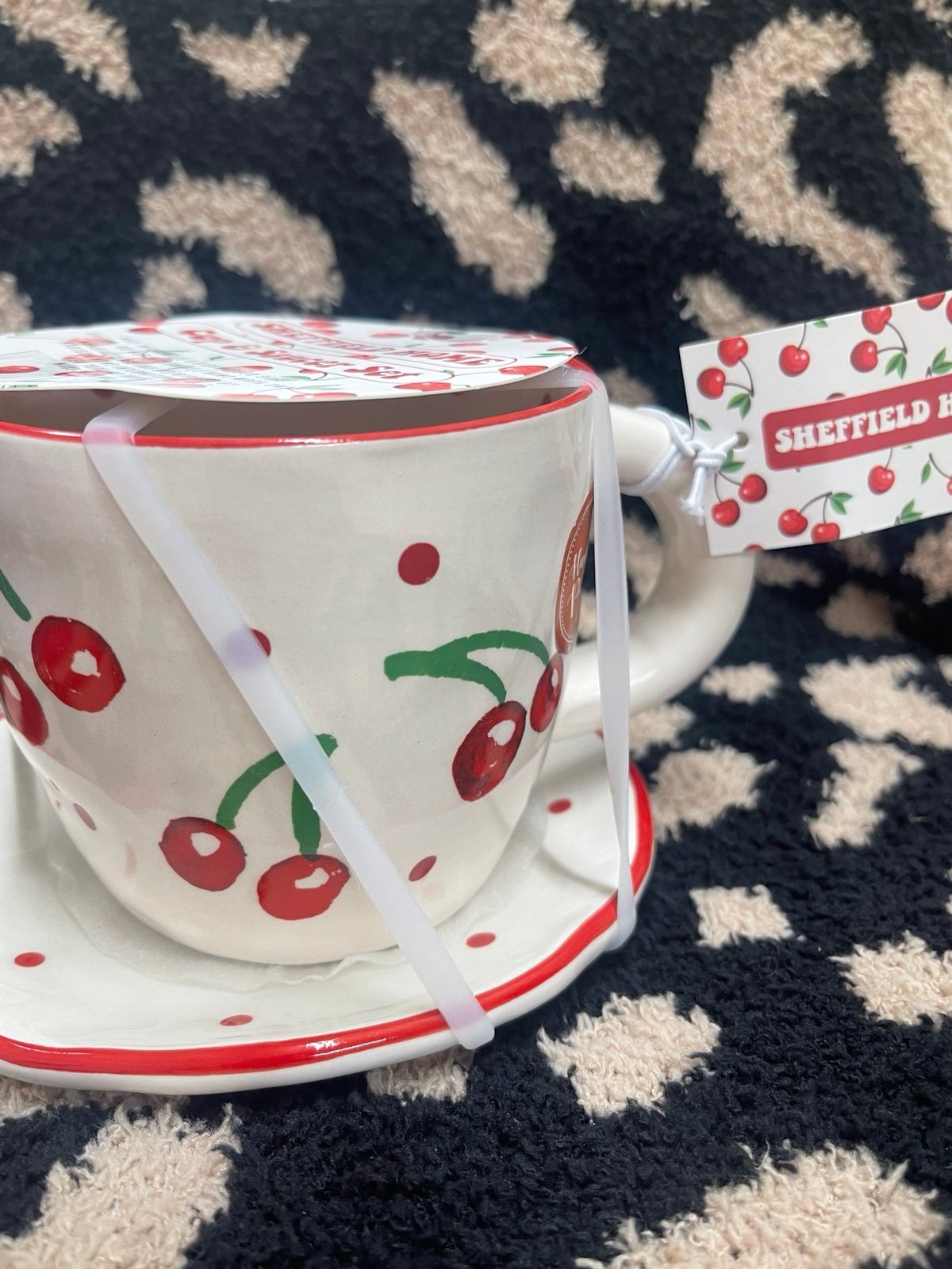 Cherry Coffee Mug and Sauce Set