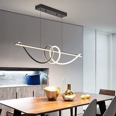 Modern Chandelier, Dimmable LED Pendant Light, Ring Chandelier for Living Room