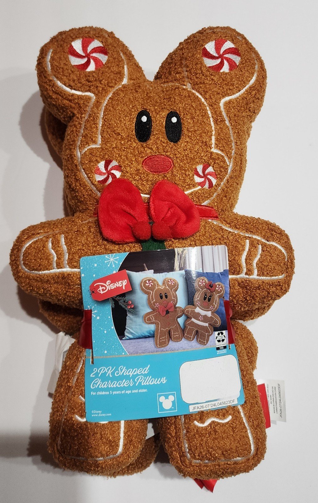 Mickey & Minnie Gingerbread Christmas Pillow Set - Gingerbread - Pillows