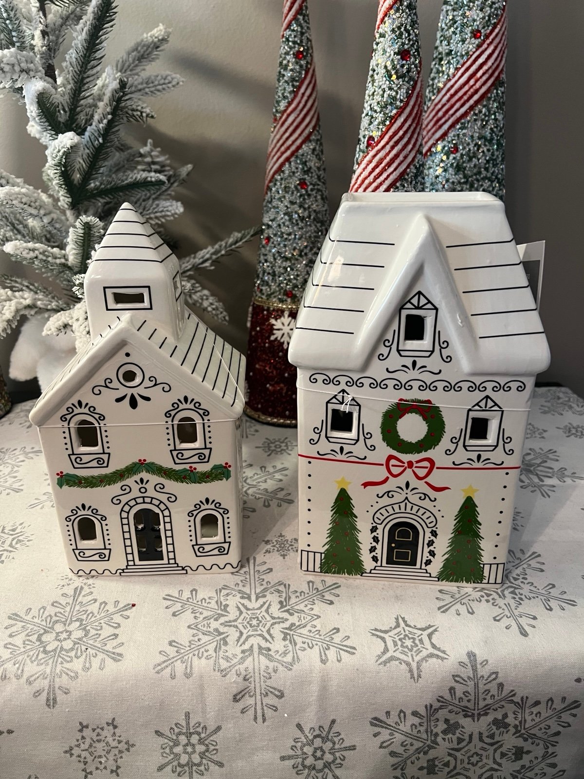 The Farmhouse Rachel Ashwell Ceramic LED Christmas Holiday Houses-SEE BELOW