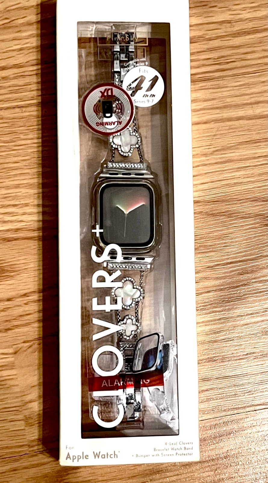 NEW Pink Sky iPhone Watch Decorative Stylish Watchband. Silver crystal accents.