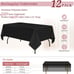 12 Pack Black Tablecloths for 6 Foot Rectangle Tables 60 x102 inch,Polyester lo