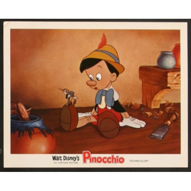 Pinocchio (1940 Re-release) Original Lobby Card Movie Poster 11x14