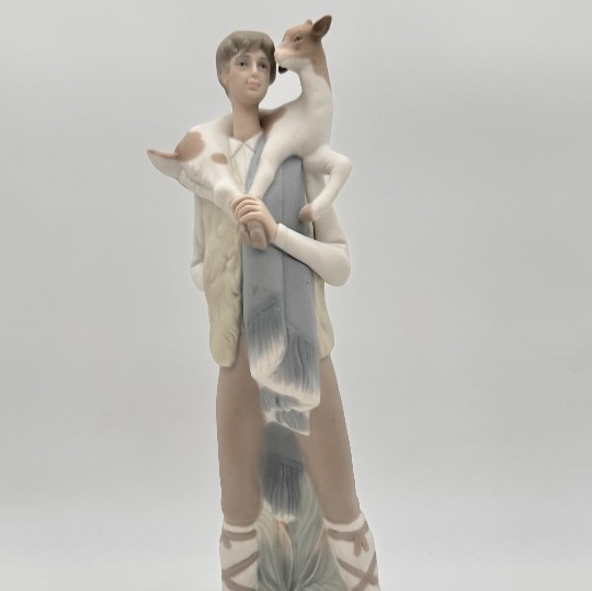 Lladro Figurine Shepherd Boy with Goat On Shoulder 4506 Made in Spain 1969