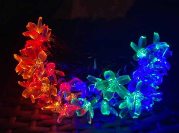 Solar String Lights for Outside 2 Pack 100 LED Flower Solar Powered Light