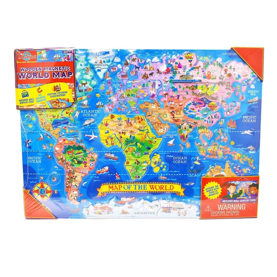 Wooden Magnetic World Map
