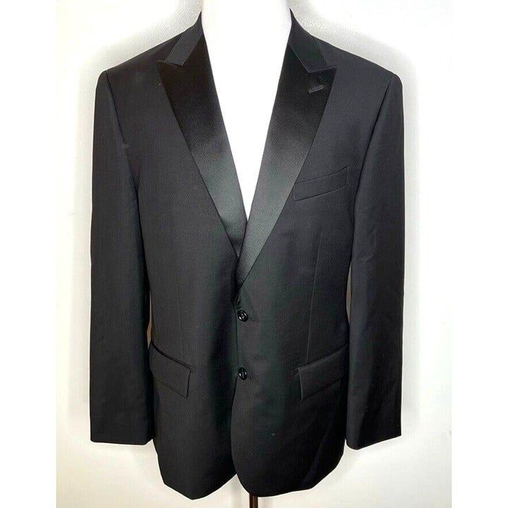 J.Crew 550 Slim Fit Tuxedo Jacket Italian Wool Black 44R