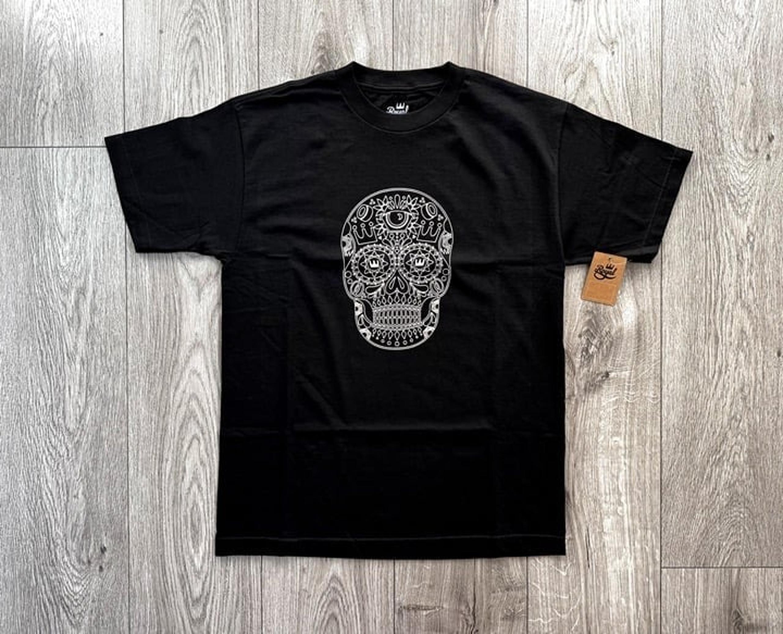 Fourstar Clothing Royal Trucks Skull T-Shirt Size M Black Skateboarding Rare Y2k