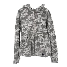 American Giant Full Zip Hoodie Jacket Gray Marbled Womens Size L Heavyweight Top