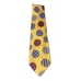 Vintage FENDI yellow back mixed pattern polka dot 100% silk tie ITALY