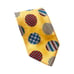 Vintage FENDI yellow back mixed pattern polka dot 100% silk tie ITALY
