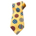Vintage FENDI yellow back mixed pattern polka dot 100% silk tie ITALY
