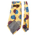 Vintage FENDI yellow back mixed pattern polka dot 100% silk tie ITALY