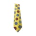 Vintage FENDI yellow back mixed pattern polka dot 100% silk tie ITALY