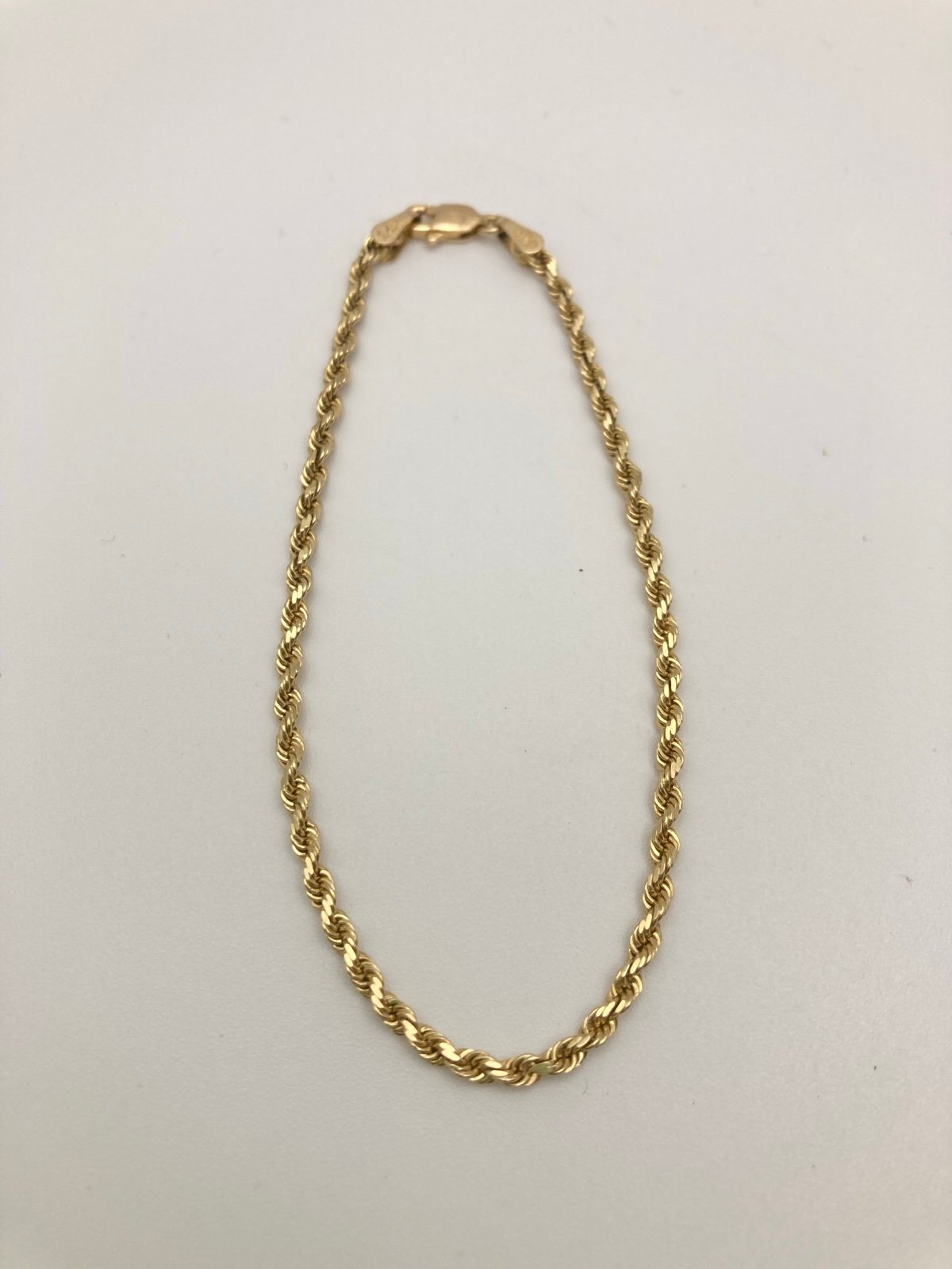 14k Gold 7" Chain Rope Bracelet