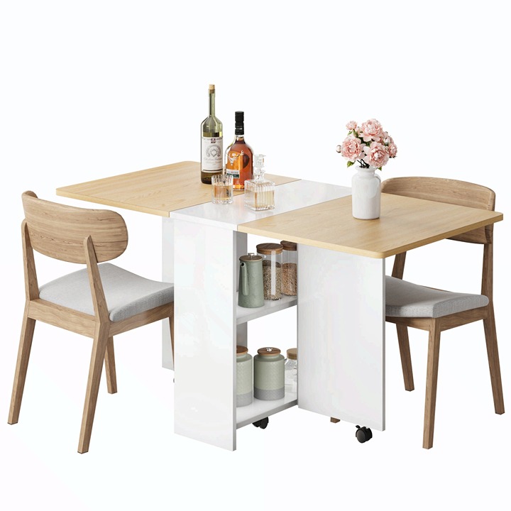47.2" Folding Dining Table White / Plus